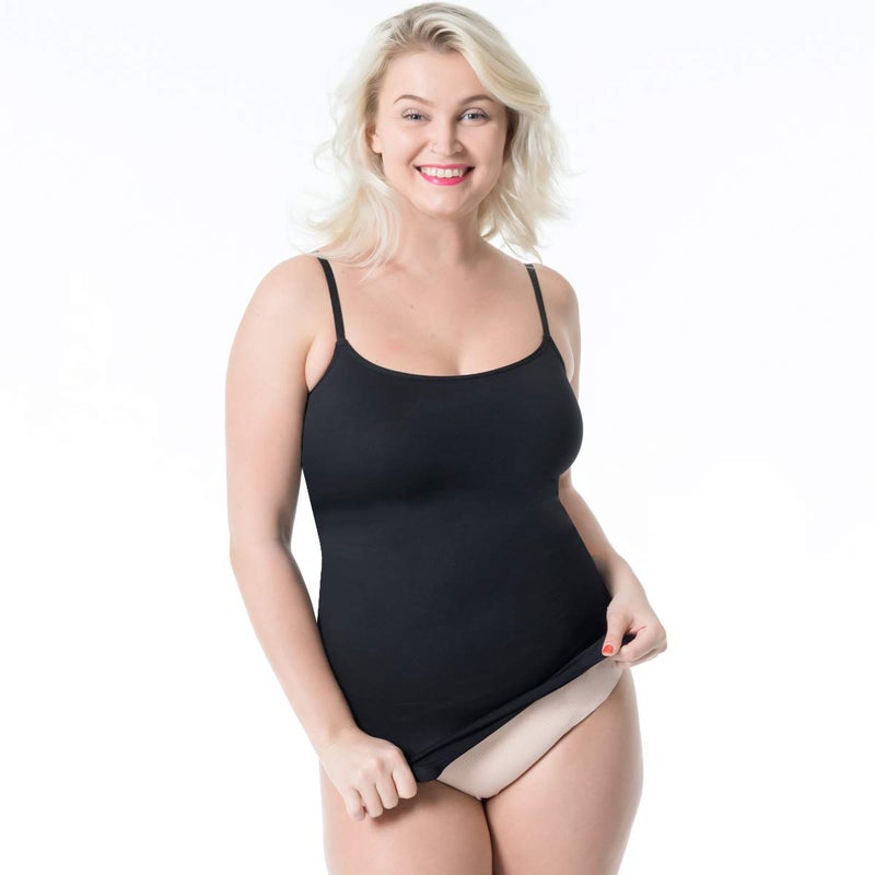 EUYZOU Women's Tummy Control Shapewear Tank Tops - Seamless Body Shaper Compression Top - Black XL - Image 2